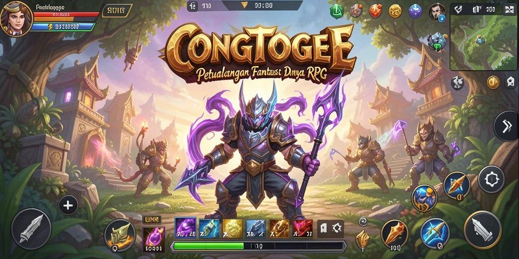 Menampilkan aksi seru dalam gameplay RPG CONGTOGEL.