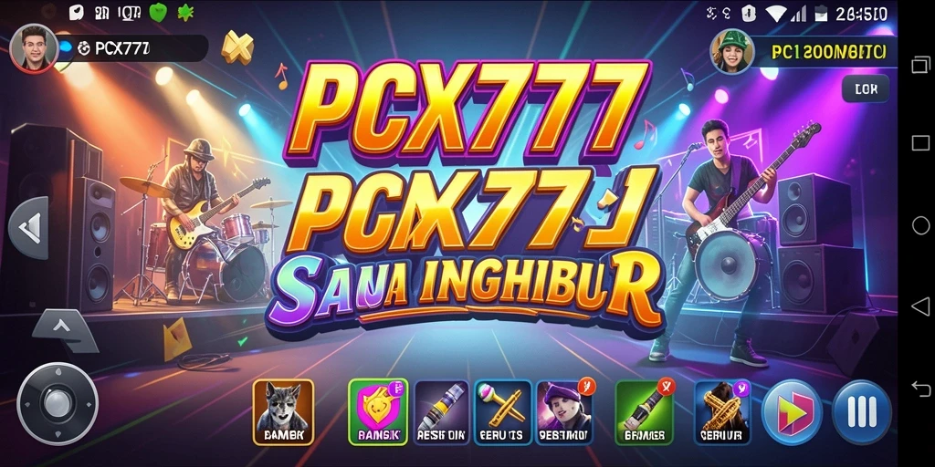 Tampilan gameplay PCX777 menampilkan interaksi seru dalam bermain musik.