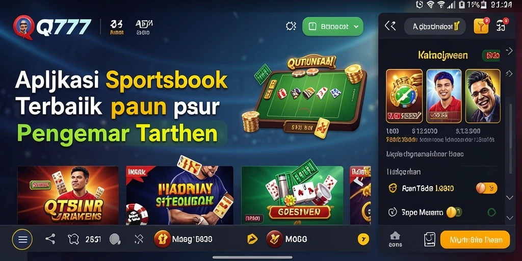 Screenshot utama QT777 menampilkan antarmuka sportsbook yang menarik.
