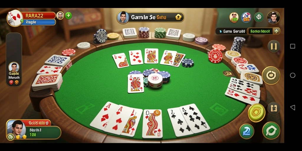 Screenshot utama RARA22 menampilkan momen seru gameplay Gaple.